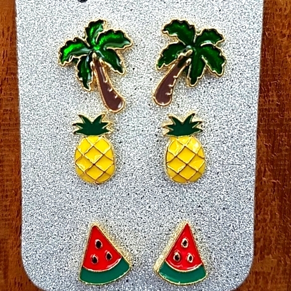 3 for $15 Set of Fruit Earrings - Picture 3 of 4